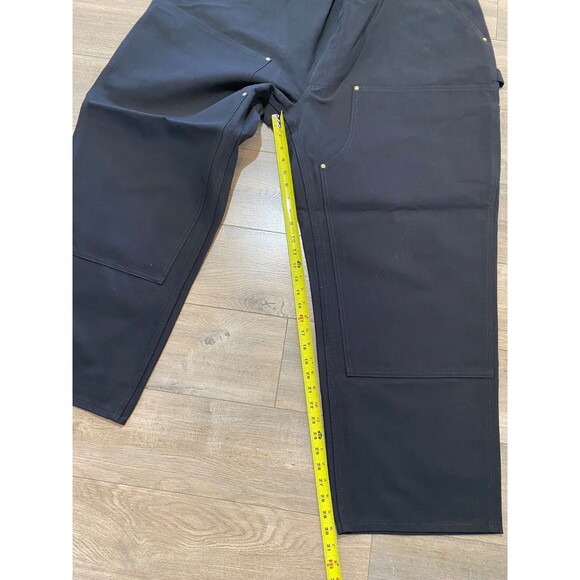 Carhartt B-01 Mens 50x30 Duck Double-Front Knee Black Work Dungaree Pants - Picture 9 of 12